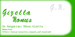 gizella monus business card